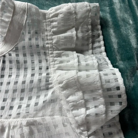 entro White Gingham Flutter Sleeve Top - Picture 6 of 8